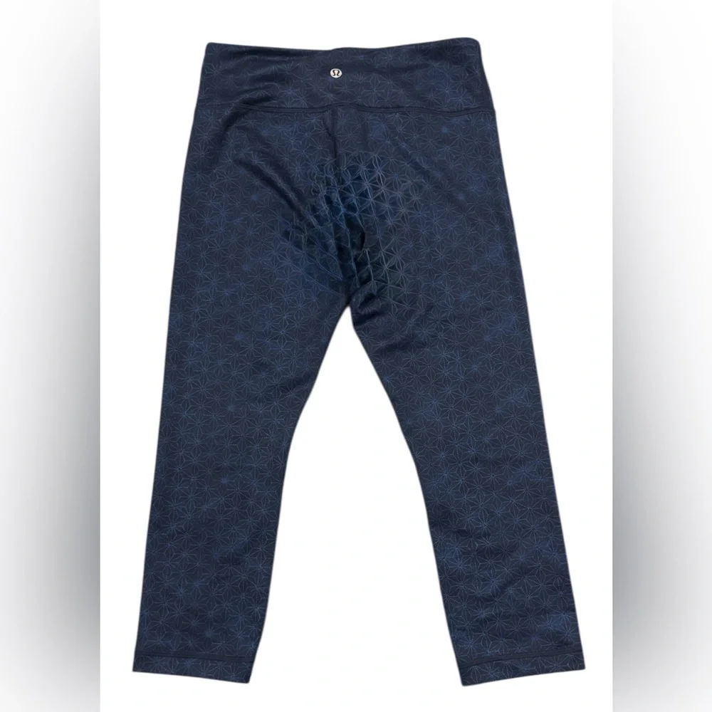 Lululemon‎ Wunder Under Crop II Full-On Luon Exploded Sashico Inkwell Blue Sz 6